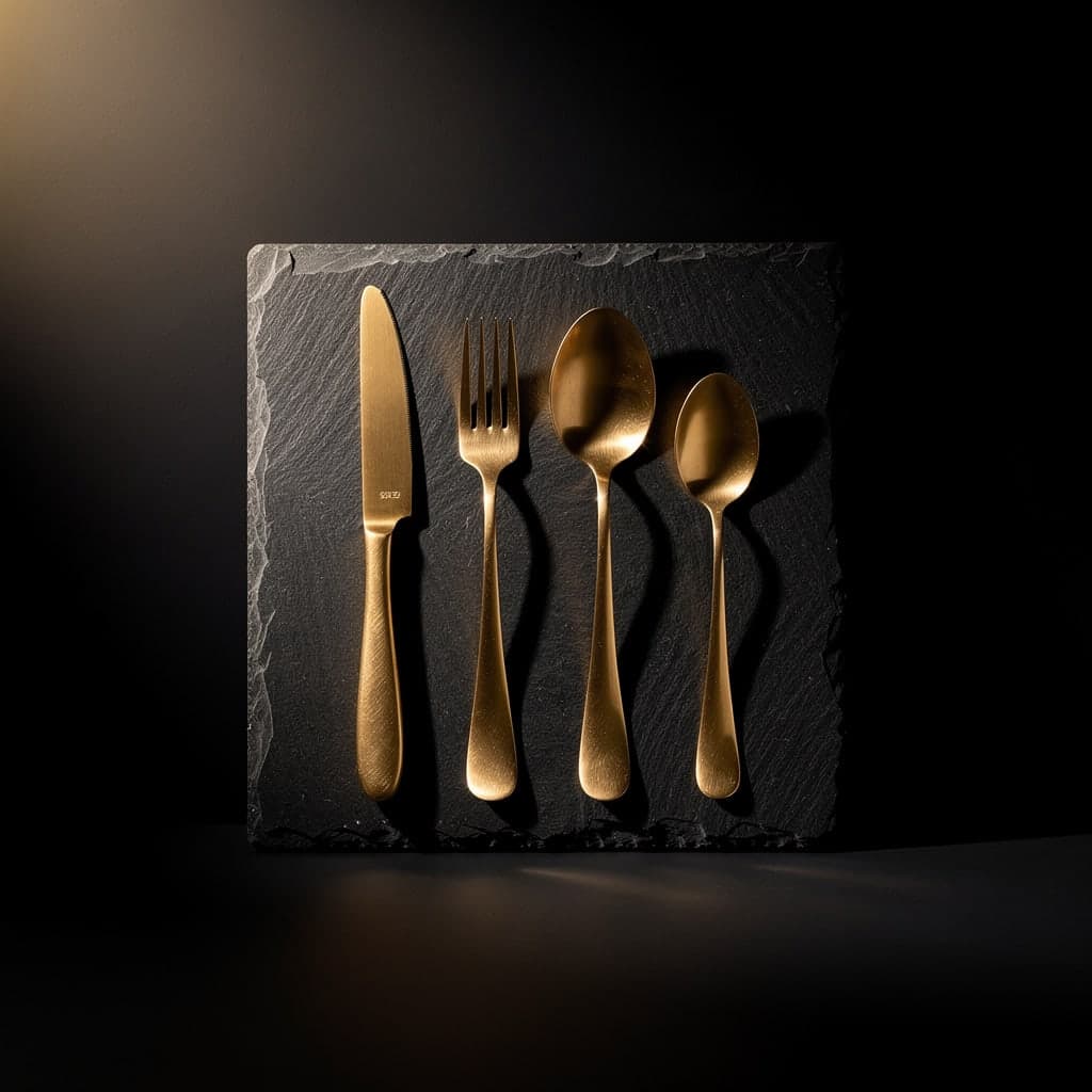 Brushed Brass Cutlery Set - View 1